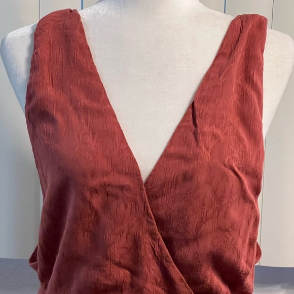 FREE PEOPLE 12 jumpsuit short rayon viscose sleeveless Cross On Back - Picture 6 of 12